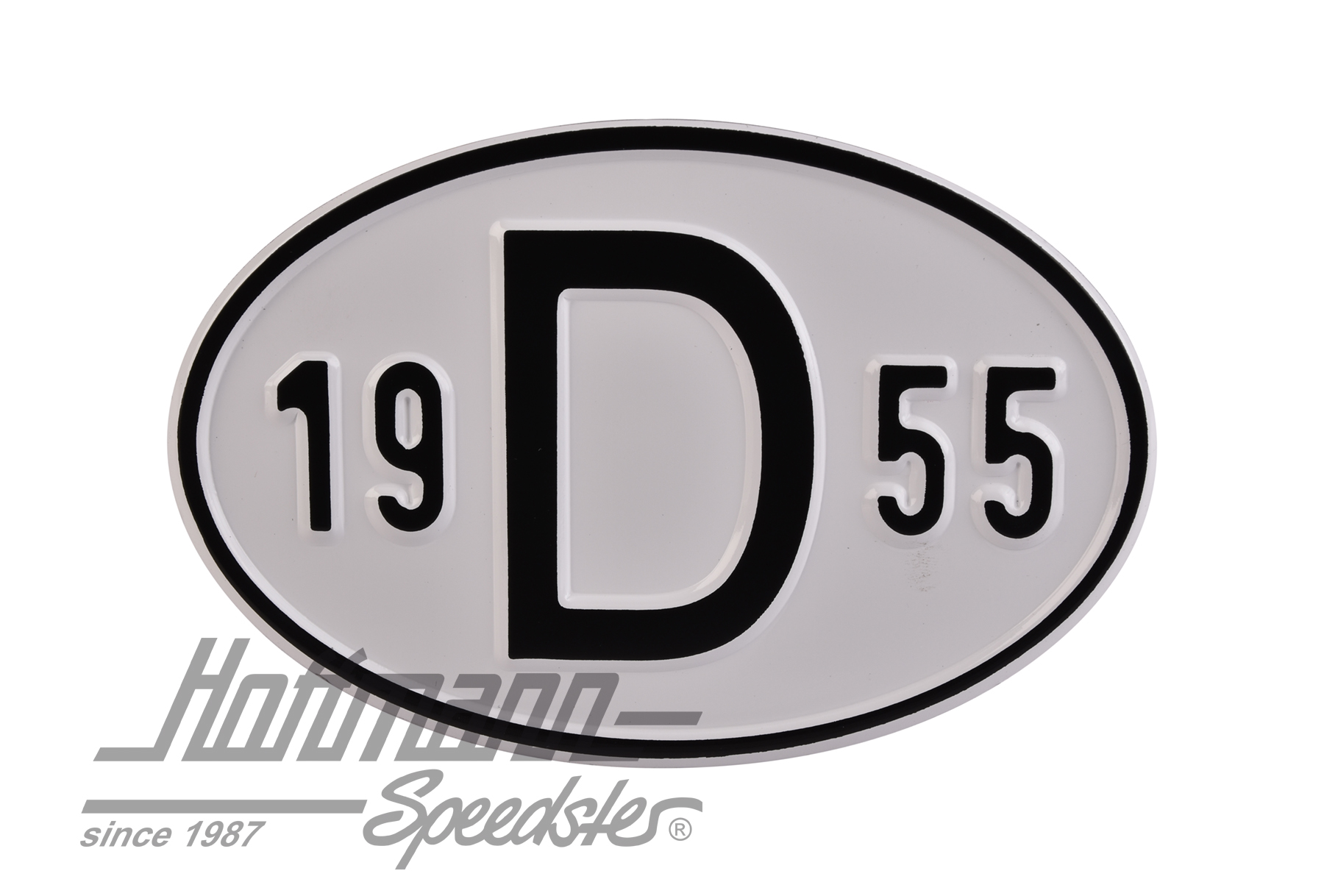 Placa de nacionalidad "D" (Alemania), "1955", aluminio |  | 020-2396-55