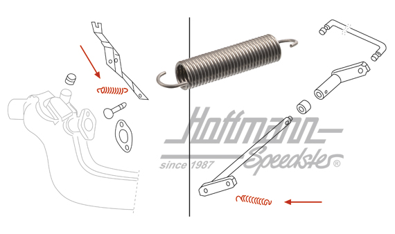 Resorte, palanca intercambiador de calor / pedal acelerador | 211 255 271 | 020-0104-30