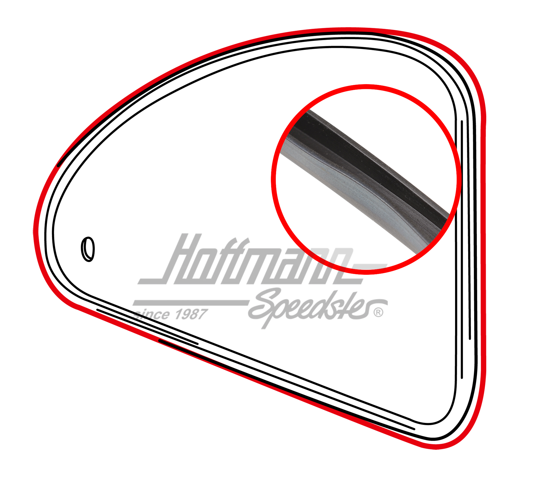 Junta, cristal / marco, posterior, 8.64-                                                            