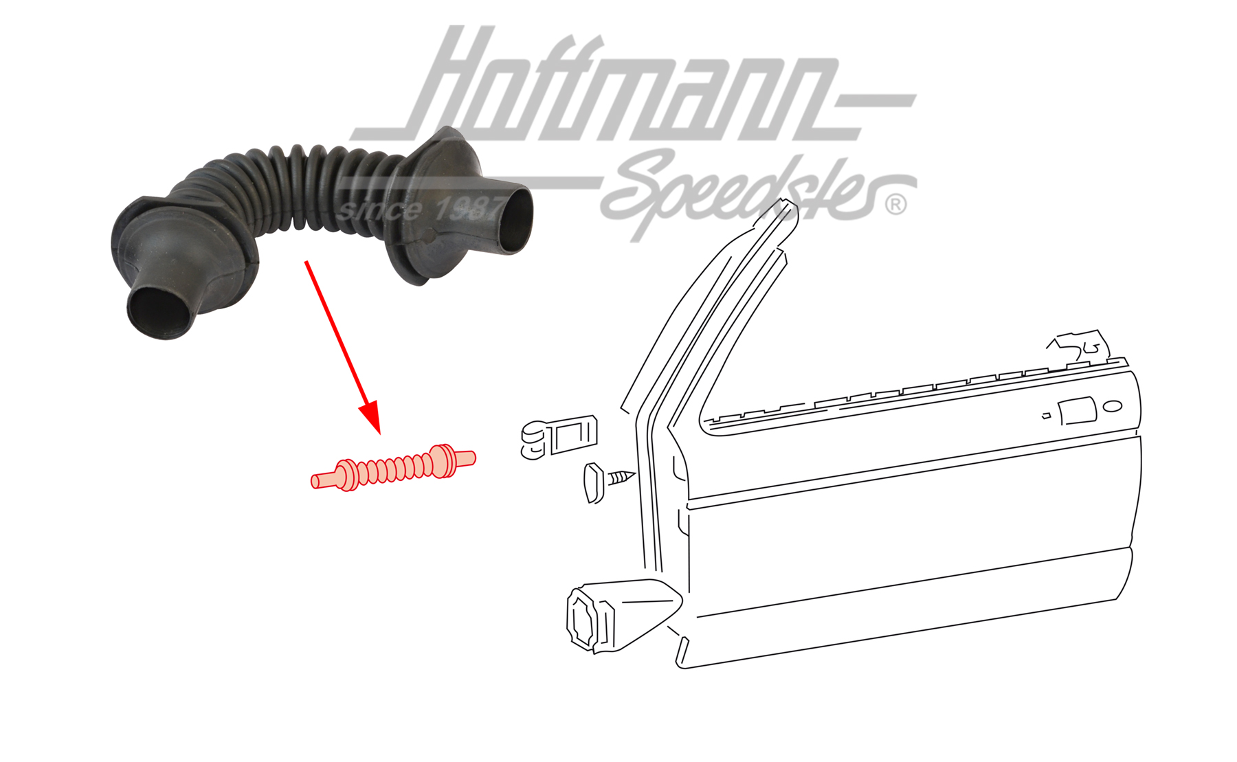 Fuelle, pilar A / puerta, Golf 1 Cabriolet | 155 959 845 A | 190-7420