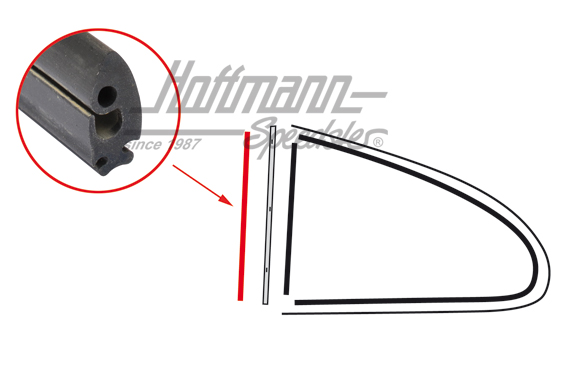 Junta, cristal de accionamiento manual / ventanilla giratoria, 55-59 | 143 847 341 | 060-0405