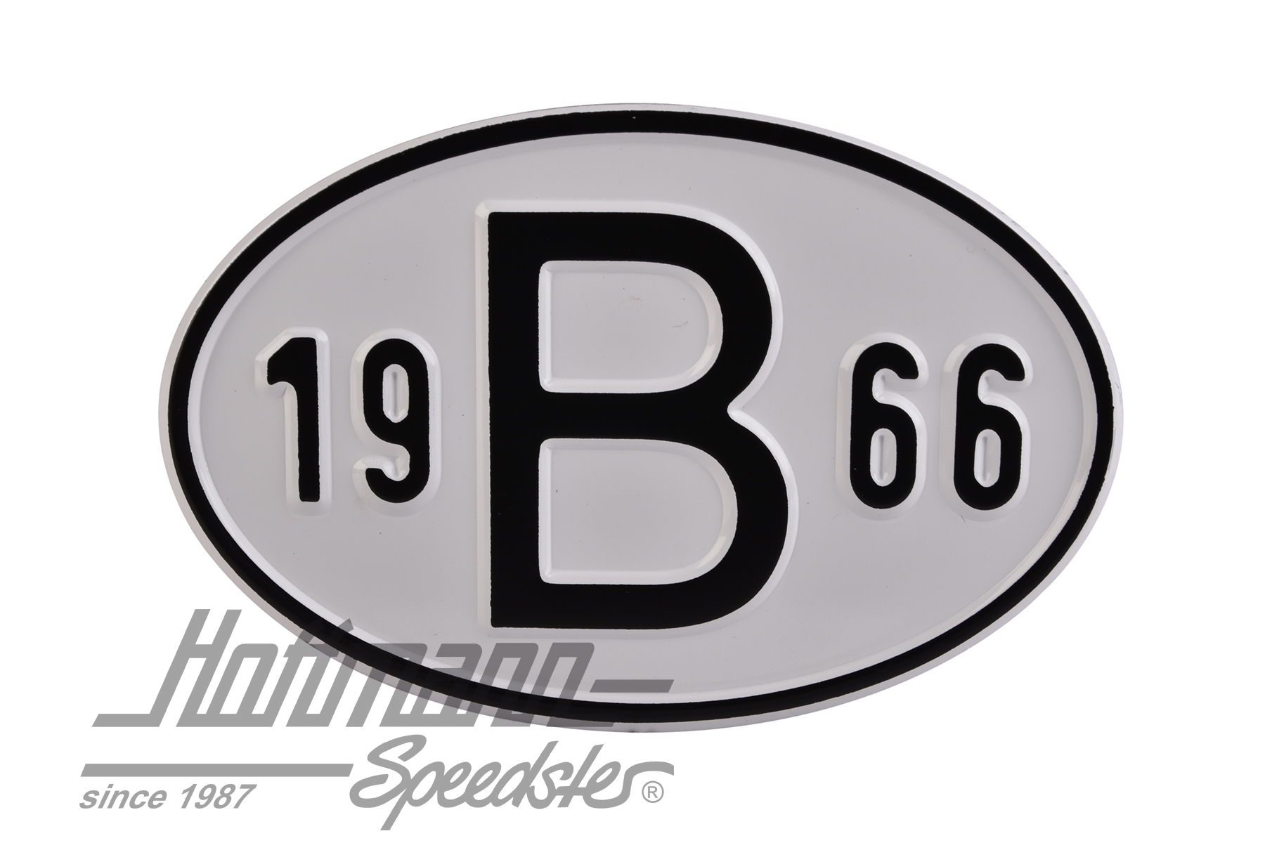 Placa de nacionalidad "B" (Bélgica), "1966", aluminio |  | 020-2397-66