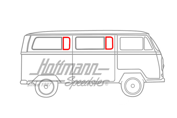 Junta de ventanilla lateral, pequeña, trasera y del medio                                           