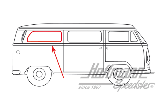 Junta de ventanilla lateral, posterior, con ranura | 244 845 341 B | 090-6112-10
