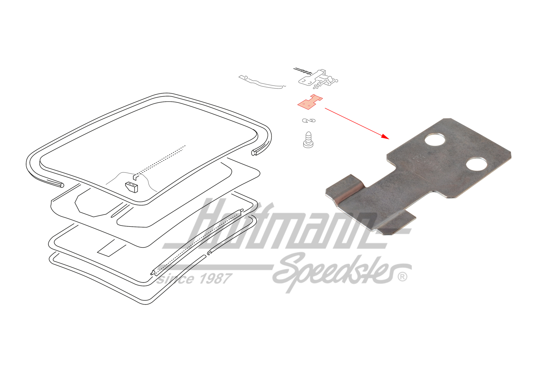 Placa de soporte, tracción de cable, 1303/Golf/Tipo 3/4 | 411 877 489 | 020-5498-43