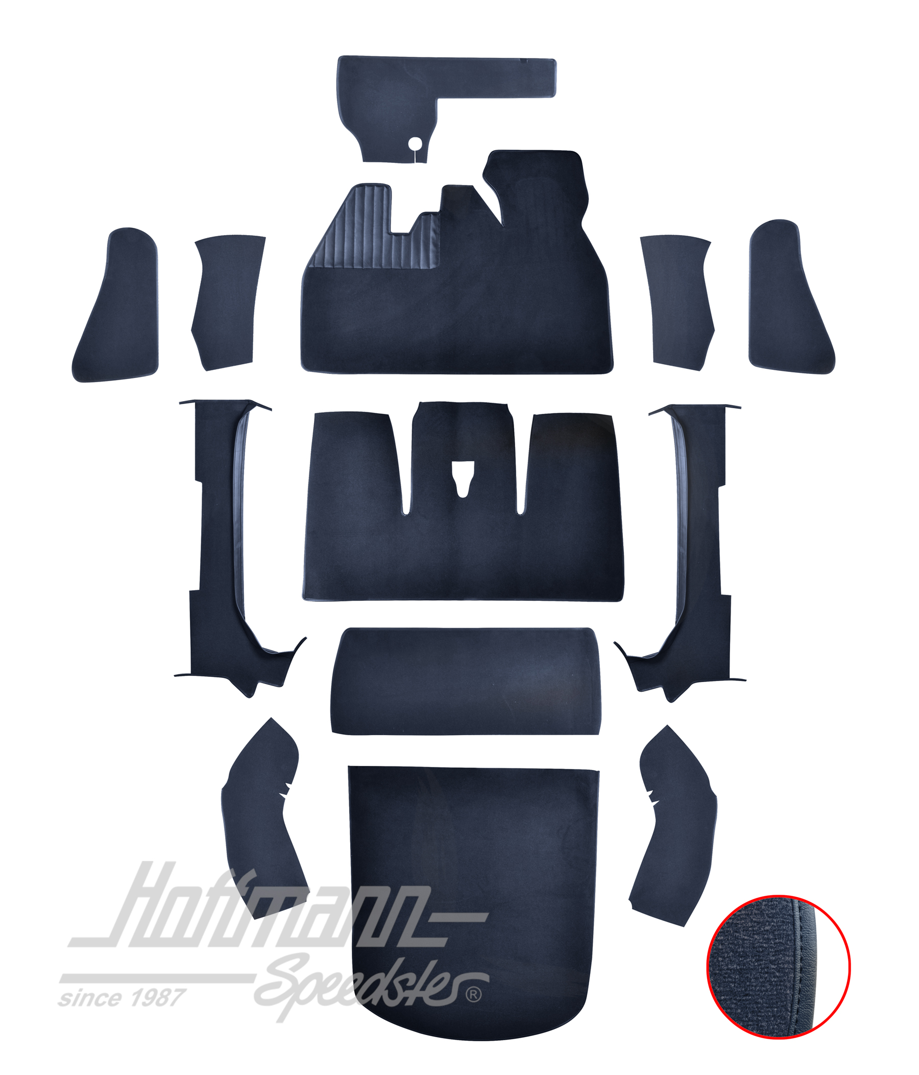 Juego de alfombrillas, Escarabajo Cabriolet, 1302, azul |  | 026-6024