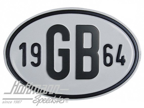 Placa de nacionalidad "GB" (Gran Bretaña), "1964", aluminio |  | 020-2404-64