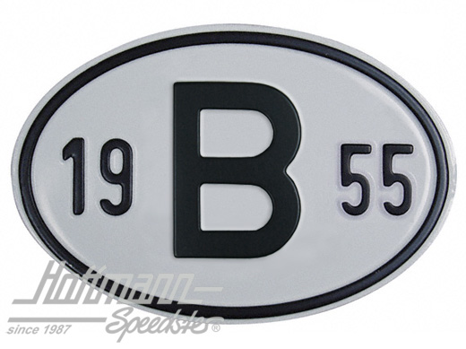 Placa de nacionalidad "B" (Bélgica), "1955", aluminio |  | 020-2397-55
