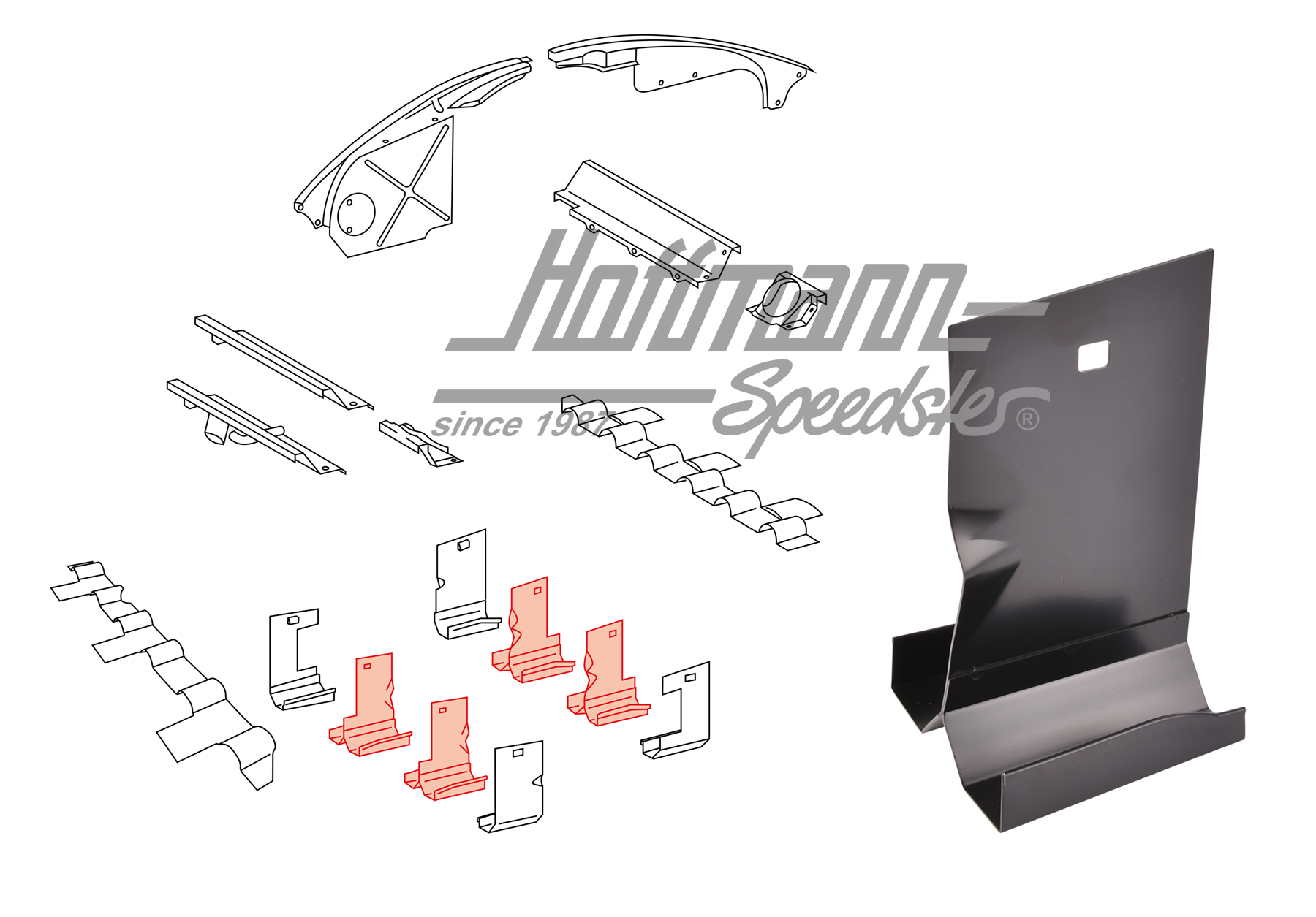Deflector de calor, culata, 911/914, 64-77 | 901 106 035 01 | 530-4030