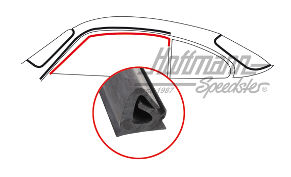 Junta, cristal de accionamiento manual, Coupé, 65-71 | 143 845 211 A | 060-0402