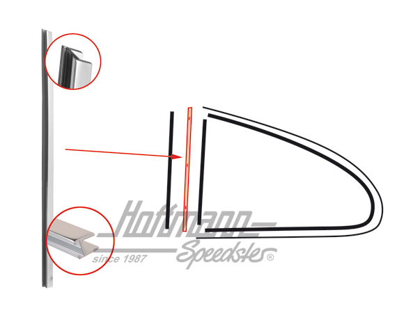 Embellecedor, ventanilla giratoria, 55-59, izquierda | 143 847 339 | 060-0418-01