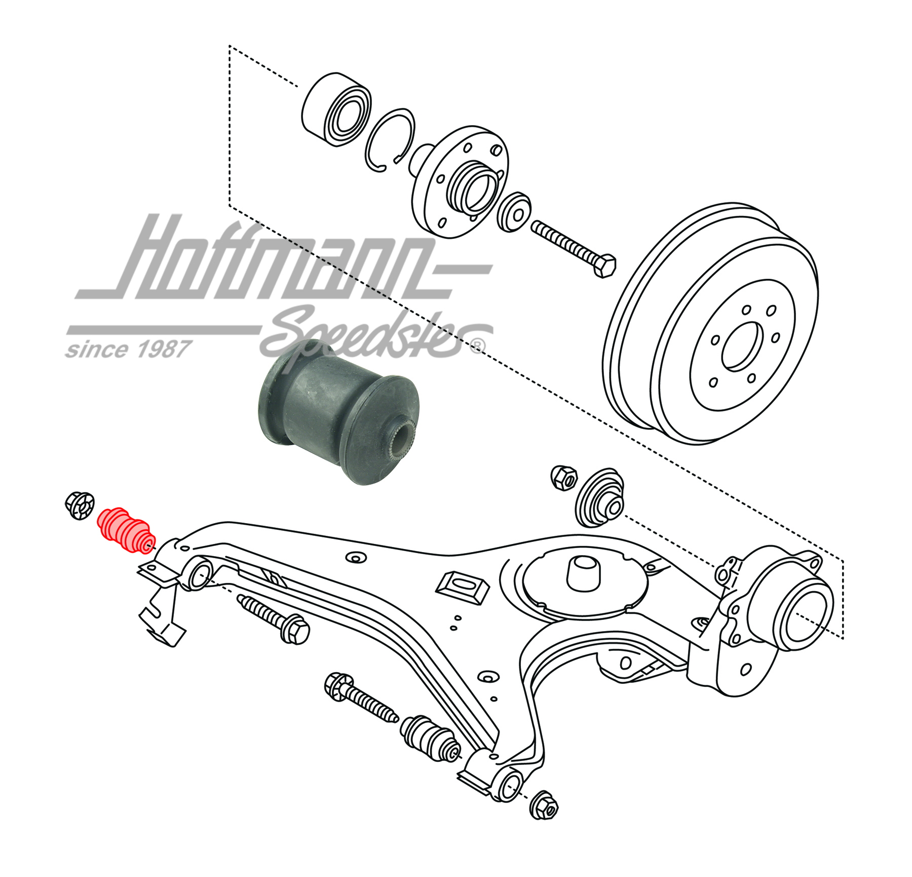 Cojinete, guía de eje, trasero, Furgoneta T3 | 251 501 131 A | 330-2110
