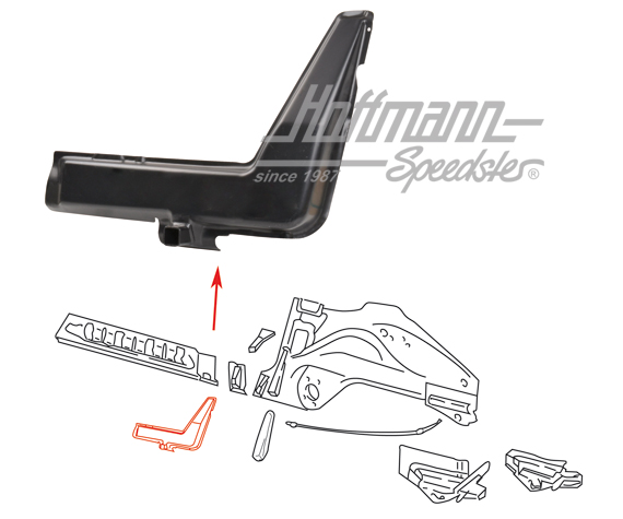 Chapa de refuerzo, posterior, Cabrio / Targa, izquierda | 911 507 077 40 | 590-0620-01