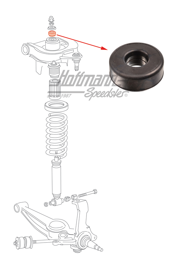 Cojinete de goma, amortiguador, superior, anterior | 701 513 121 | 330-3560-20