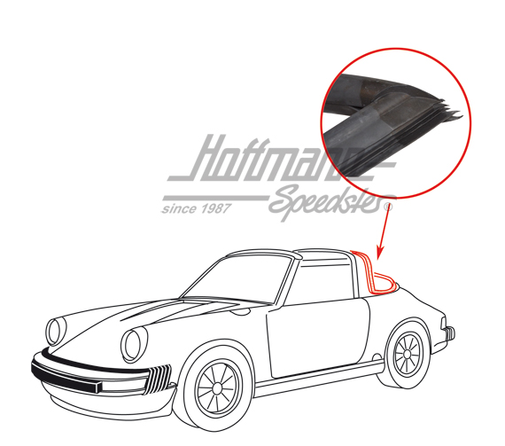 Junta luneta trasera, 911 Targa, 72-89 | 911 565 052 43 | 515-0343