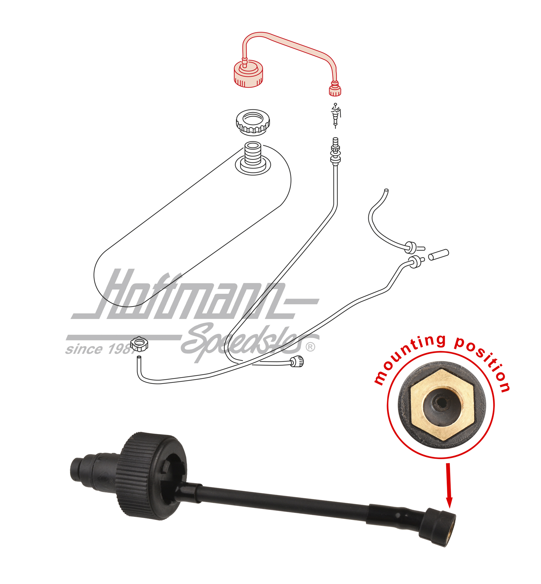 Tapa, depósito del limpiaparabrisas, 1302/03 | 311 955 979 C | 020-4190-05