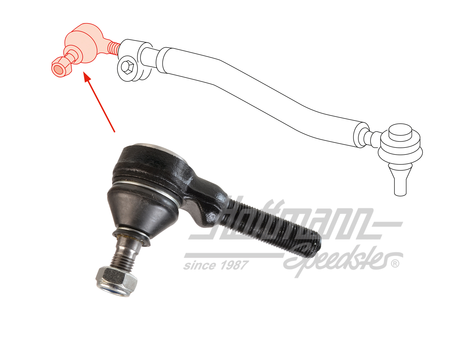 Cabeza de barra de dirección, Furgoneta T2, 67-79                                                   