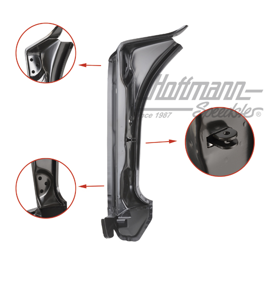 Chapa de montante de puerta, 74-88, anterior, izquierda | 911 501 039 02 | 590-0058-31