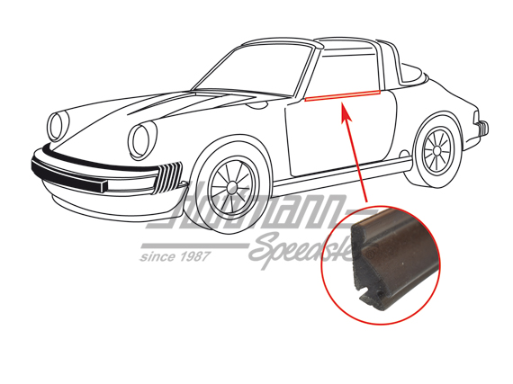 Junta, cristal de puerta, Targa/Cabriolet, izquierda                                                