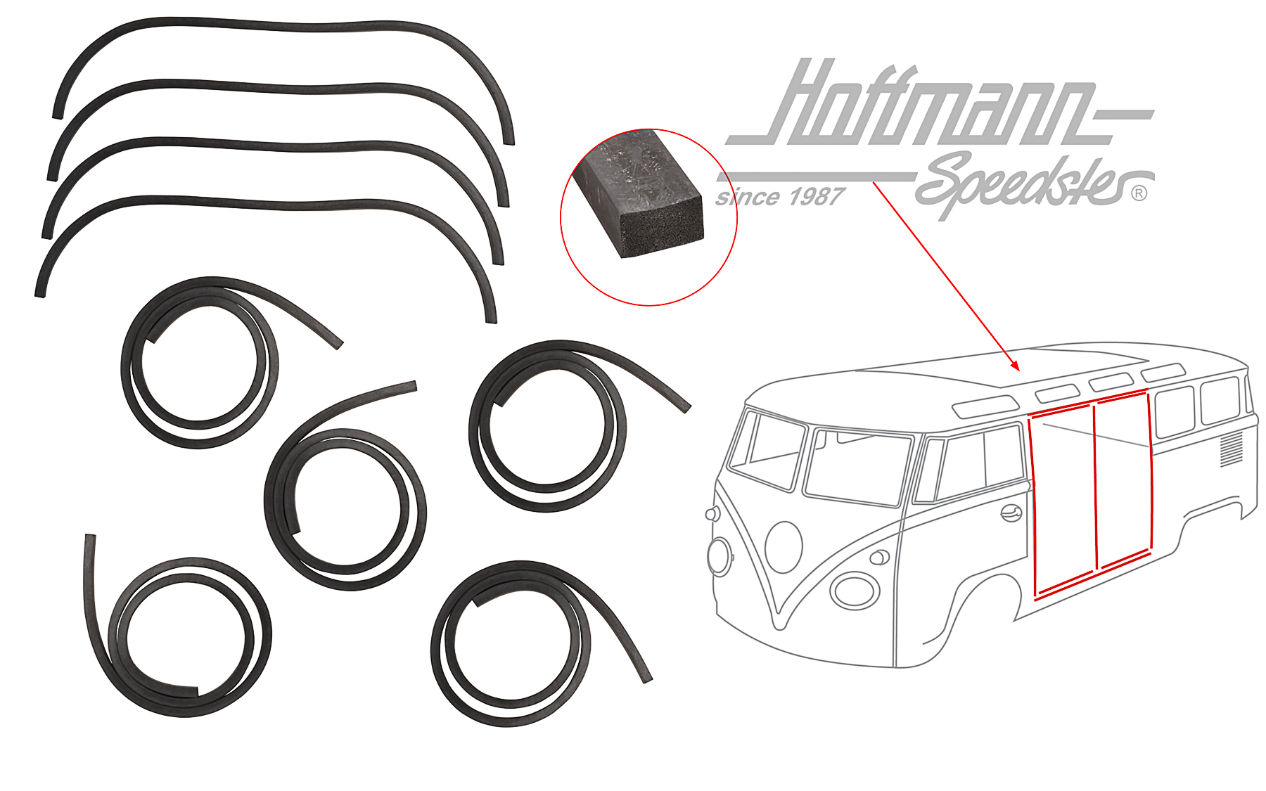 Junta de puerta plegable, Furgoneta T1 | 241 841 823 A | 089-0240