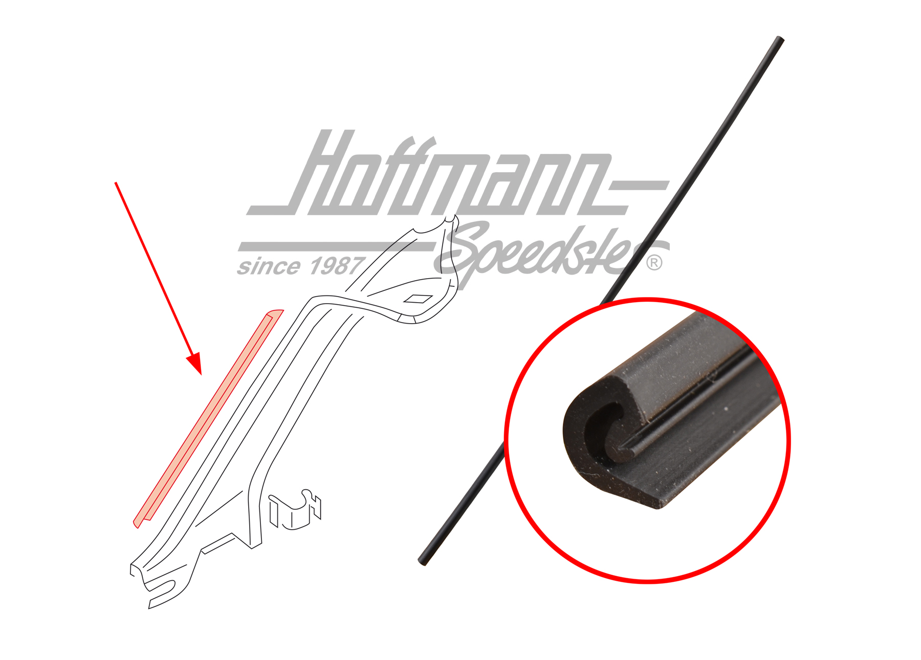 Junta, pilar A, interior, Furgoneta T4, 90-03, izqda./dcha. | 7D0 867 249  01C | 408-1413