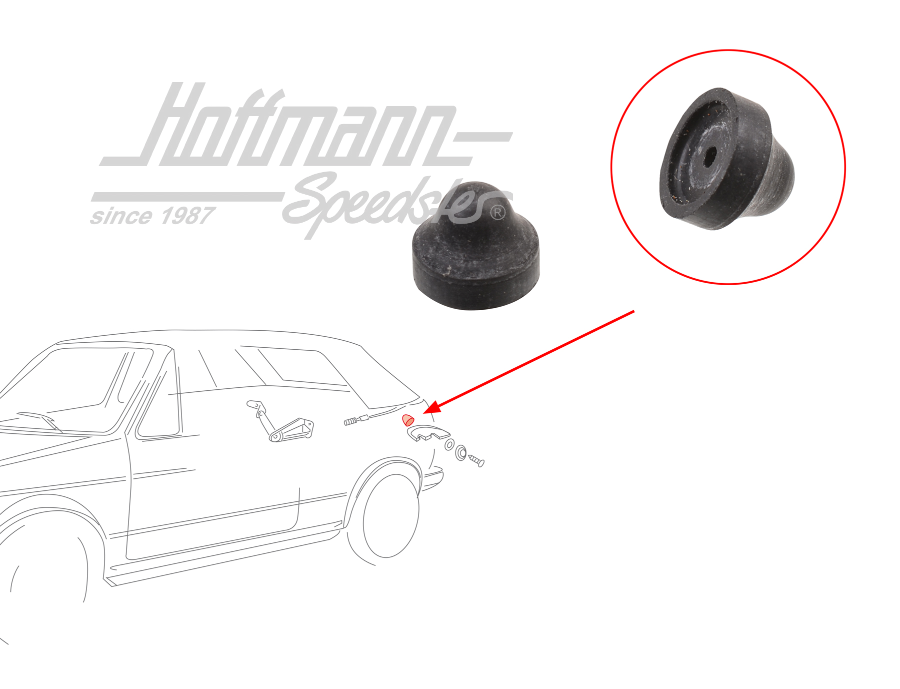 Boquilla, tapa, capota de cabriolet, posterior | 155 871 418 | 180-4390-10