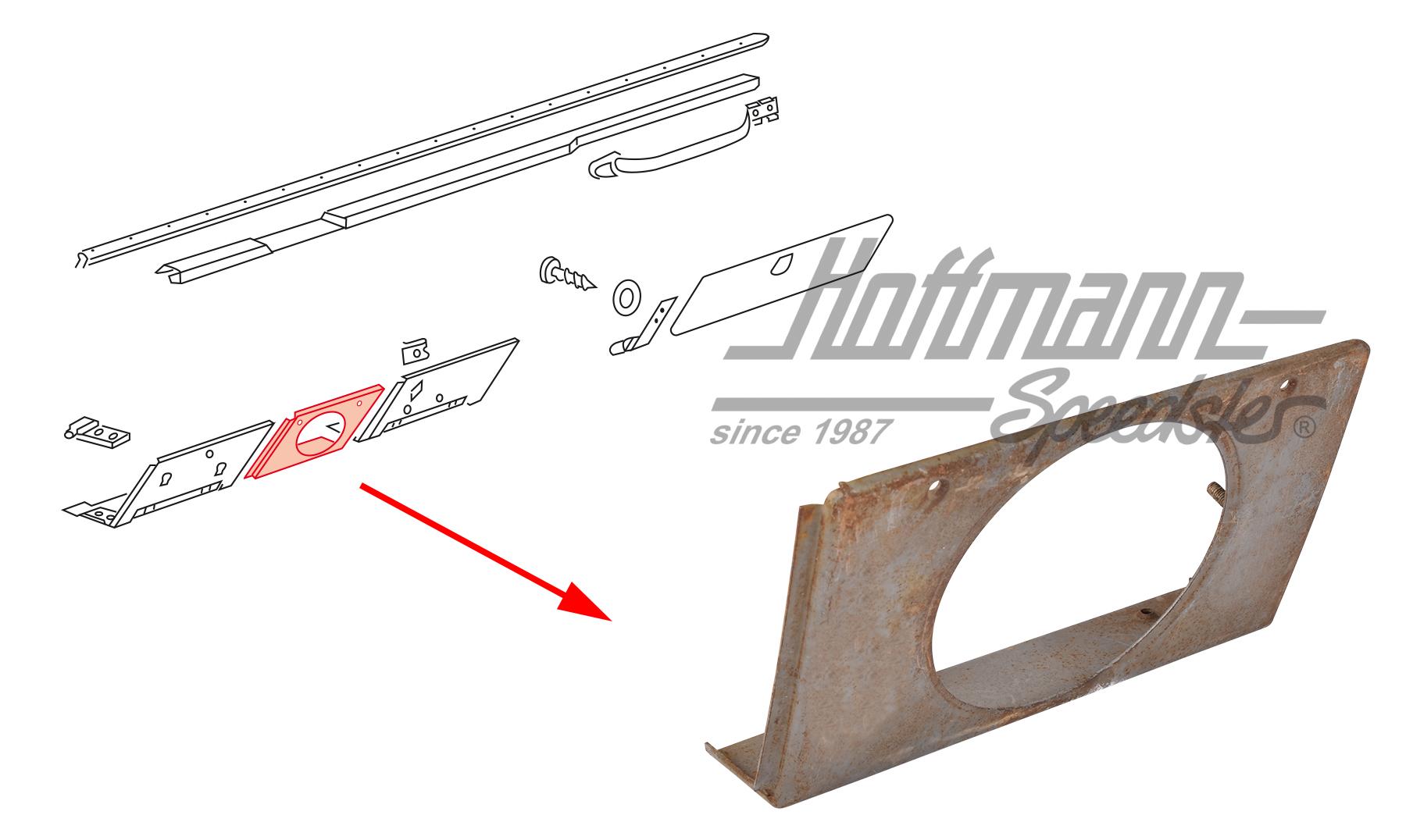 Chapa de soporte, inferior, t
ablero de a bordo
 | 181 857 857 | 080-0640-10