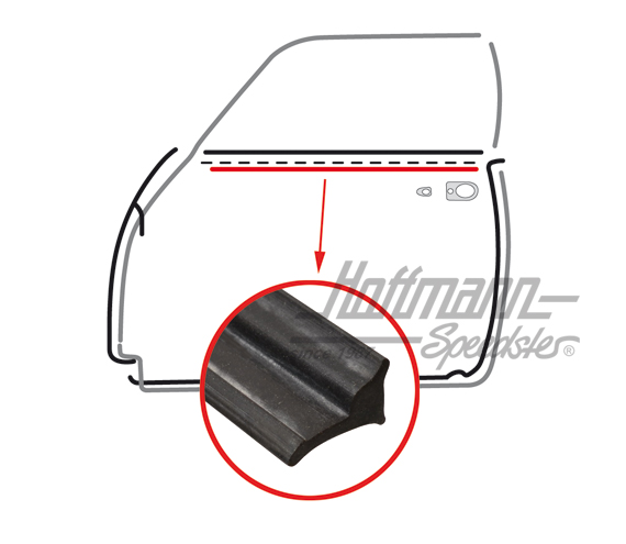 Junta de ranura de puerta, exterior, Coupé, 71-74 | 141 837 475 D | 060-0462