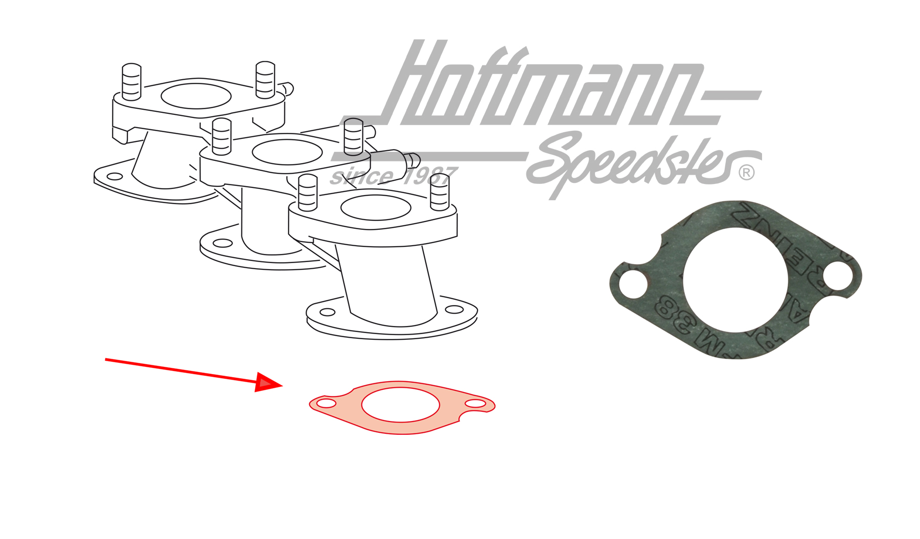 Junta, colector de admisión, 911/914/6                                                              