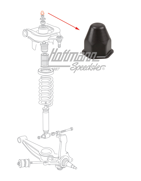 Tapa de protección, tuerca de amortiguador, superior | 251 413 437 | 330-3560-30