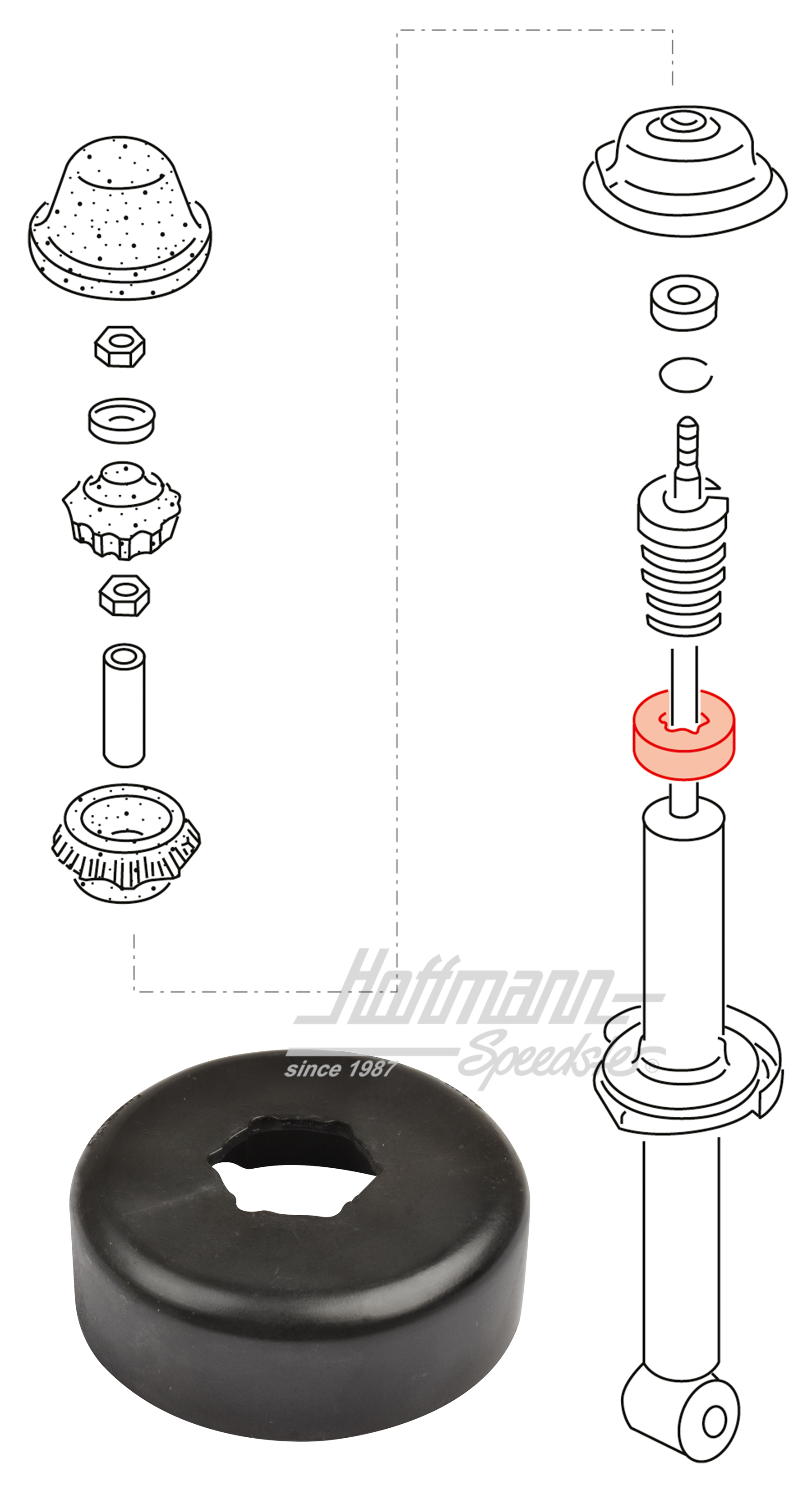 Caperuza, inferior, amortiguador, posterior | 161 513 269 | 140-3950-24