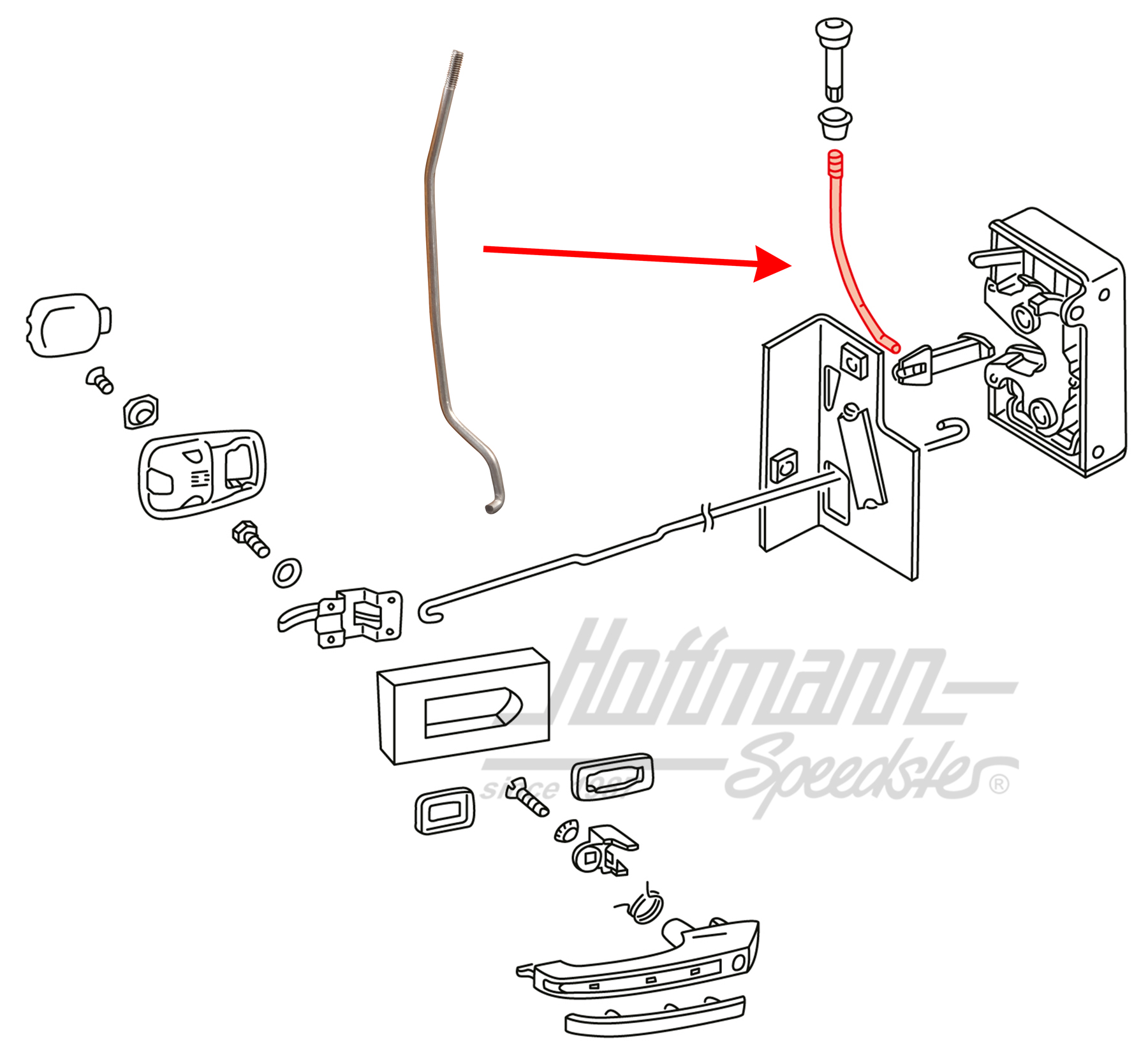 Barra de tiro, botón de bloqueo de la puerta
, izqda. | 161 837 183 | 180-1032-01