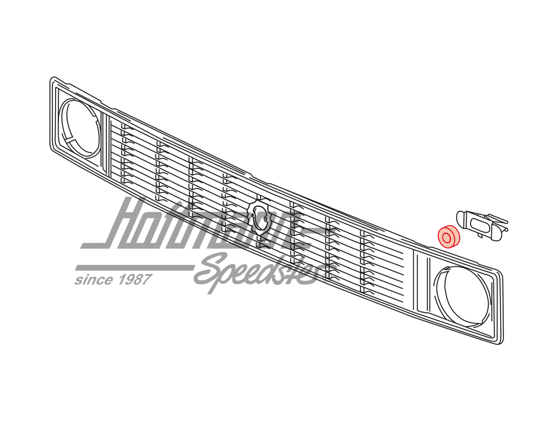 Arandelas de goma, parrilla del radiador superior                                                   