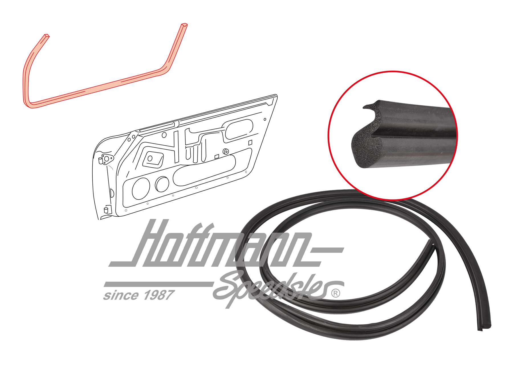 Junta de puerta, 911 Targa, 65-73, izquierda/derecha | 902 531 093 40 | 515-0900-09