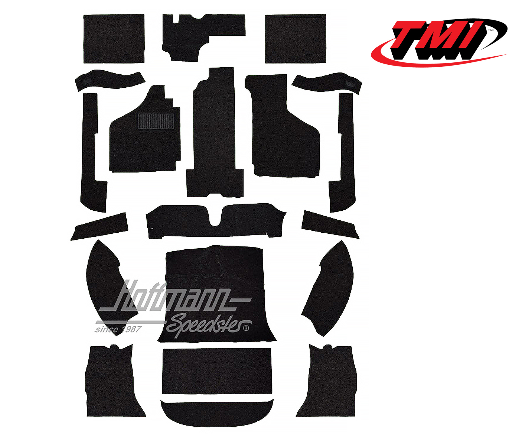Juego de alfombras, Karmann Ghia Coupé, negro, -7.68 | 34-F1522-801 | 066-0040-50