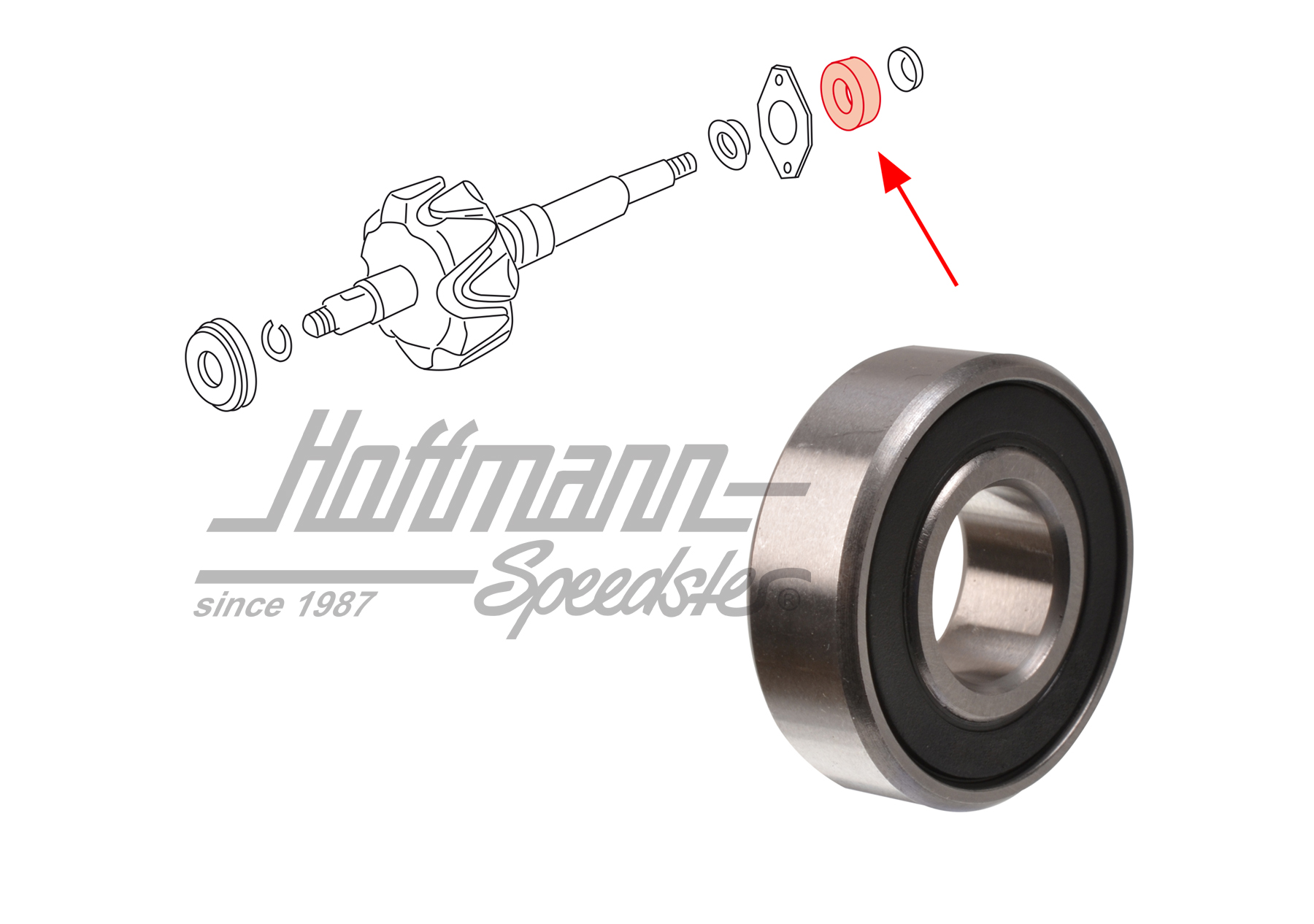 Cojinete, alternador (cojinete de bolas
)                                                          
