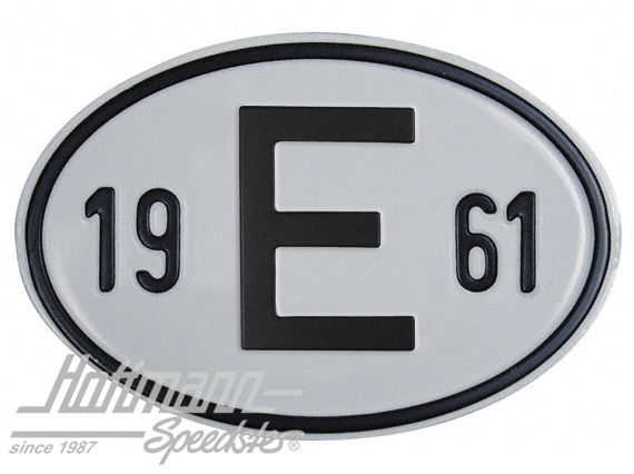 Placa de nacionalidad "E" (España), "1961", aluminio |  | 020-2403-61