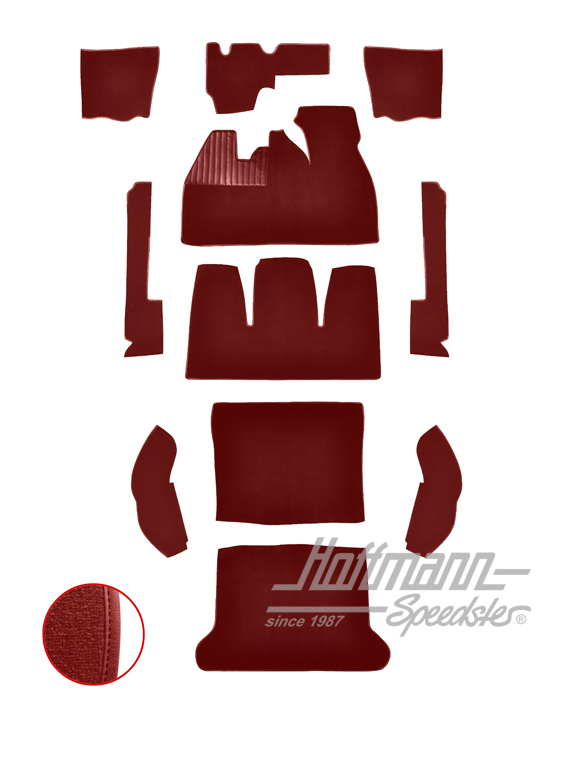 Juego de alfombrillas, Escarabajo Sedán, 8.68-7.72, rojo |  | 026-5526