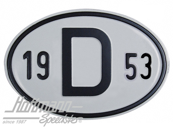 Placa de nacionalidad "D" (Alemania), "1953", aluminio |  | 020-2396-53