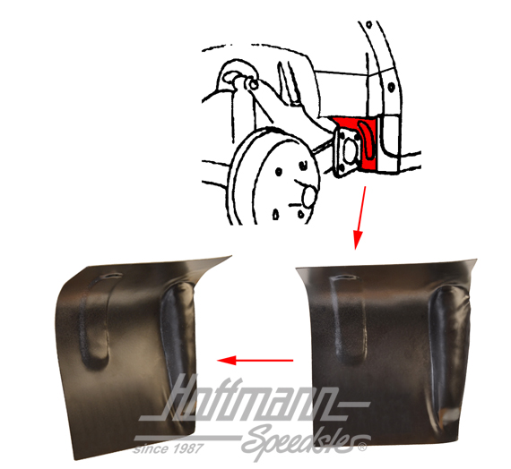 Chapa de reparación, pieza angular, trasero, dcho. | 111 801 204 VNG | 050-1312