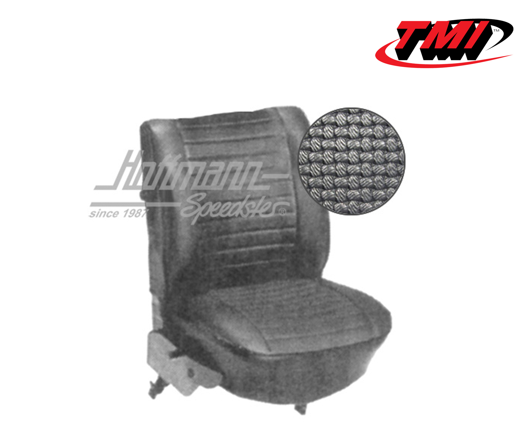 Fundas de asientos, Cabriolet, 8.73-7.76, tejido de cesta, negro | 43-1332-01 | 055-6840