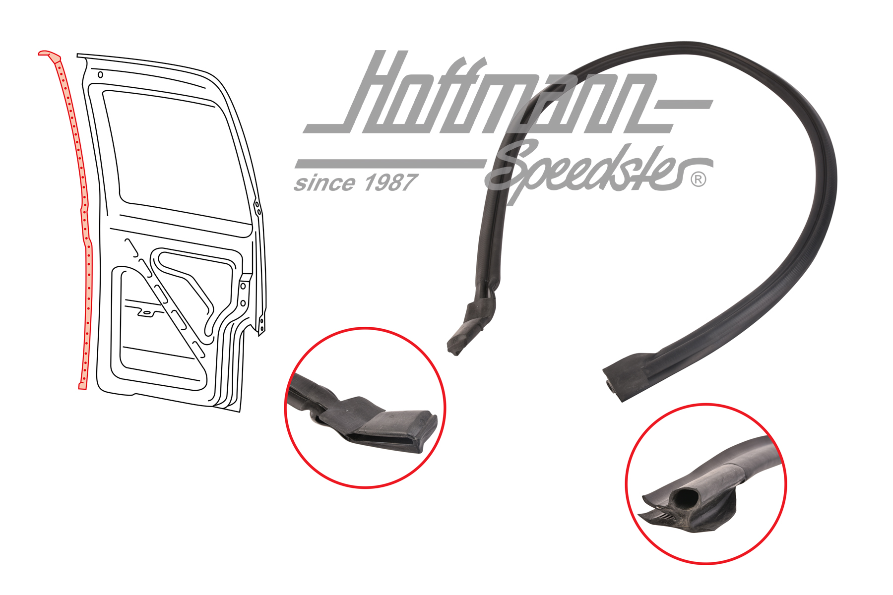 Junta, puertas de ala de gaviota, centro, posterior, Furgoneta T4 | 701 827 709 | 408-1439