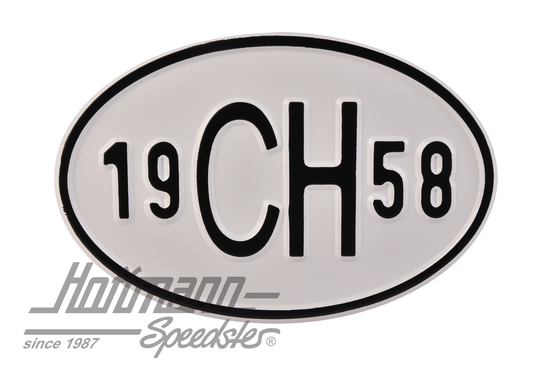 Placa de nacionalidad "CH" (Suiza), "1958", aluminio |  | 020-2401-58