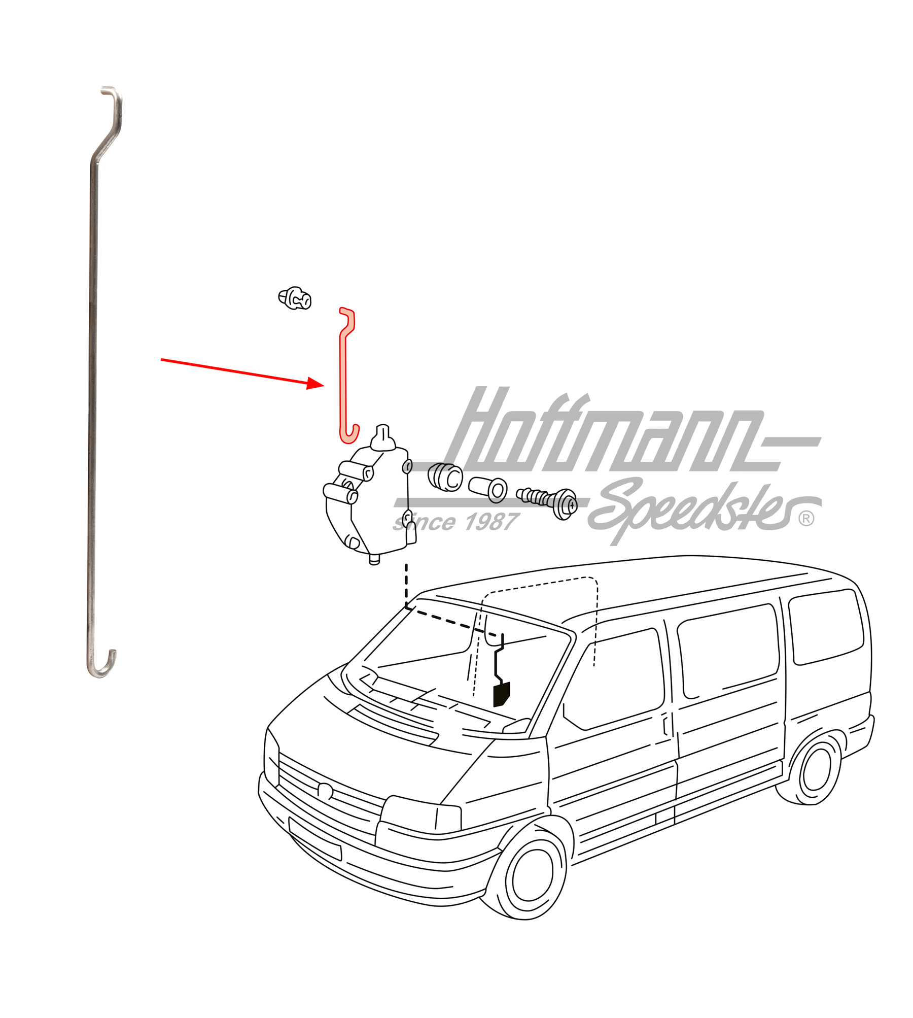 Barra de conexión, cierre centralizado, puerta corredera | 701 862 170 | 408-1010-16