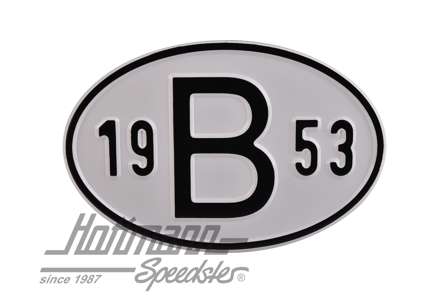Placa de nacionalidad "B" (Bélgica), "1953", aluminio |  | 020-2397-53