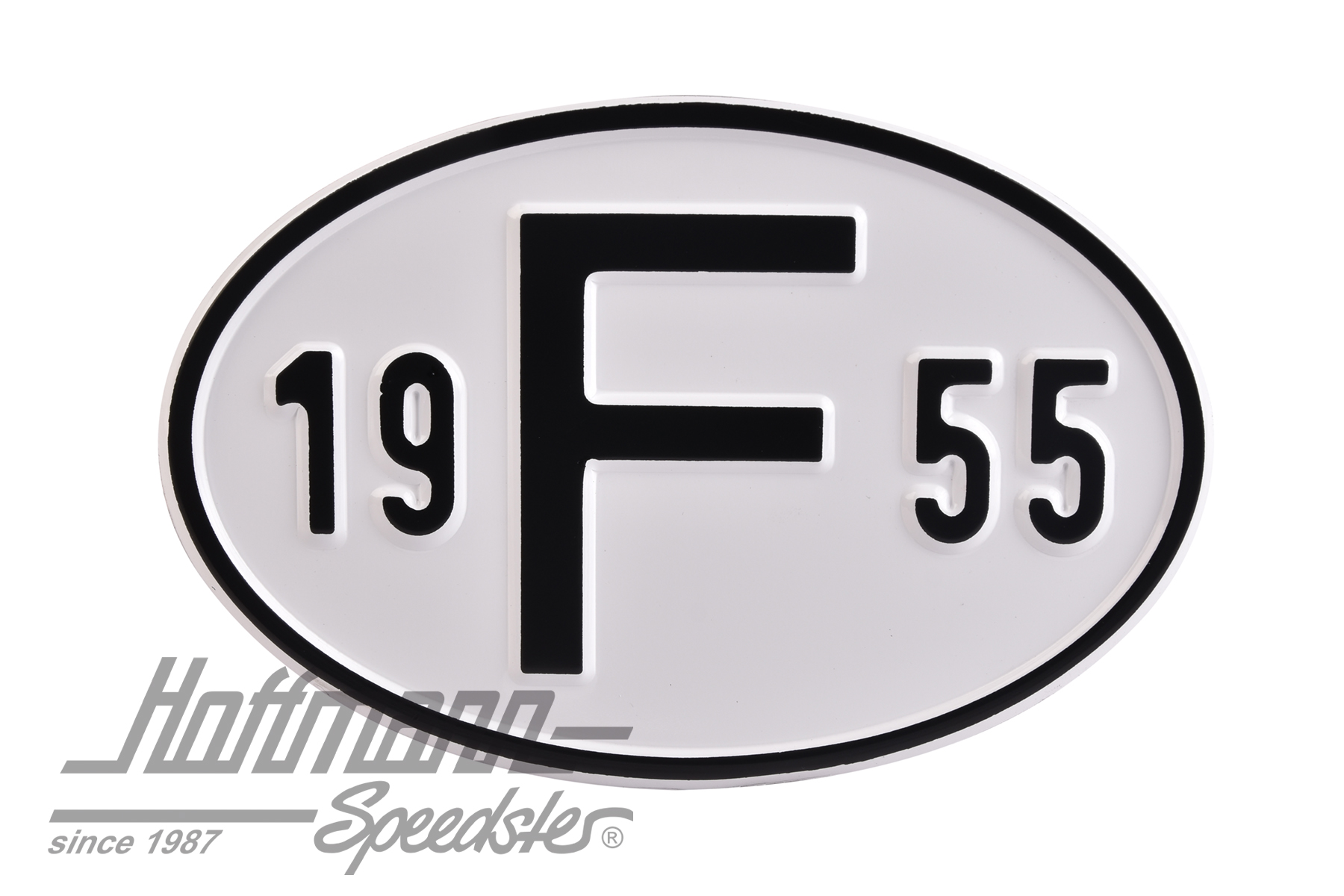 Placa de nacionalidad "F" (Francia), "1955", aluminio |  | 020-2399-55