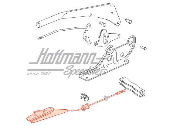 Cable de freno de mano
, Furgneta T3, al frente                                                    