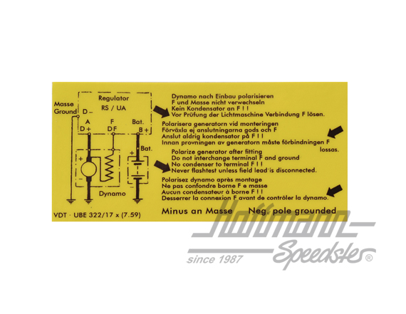 Pegatina
 "Lichtmaschinenregler" (regulador de dinamo)                                             