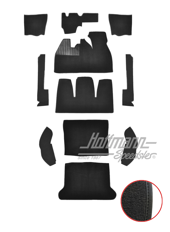 Juego de alfombrillas, Escarabajo Sedán, 8.68-7.72, negro |  | 026-5521