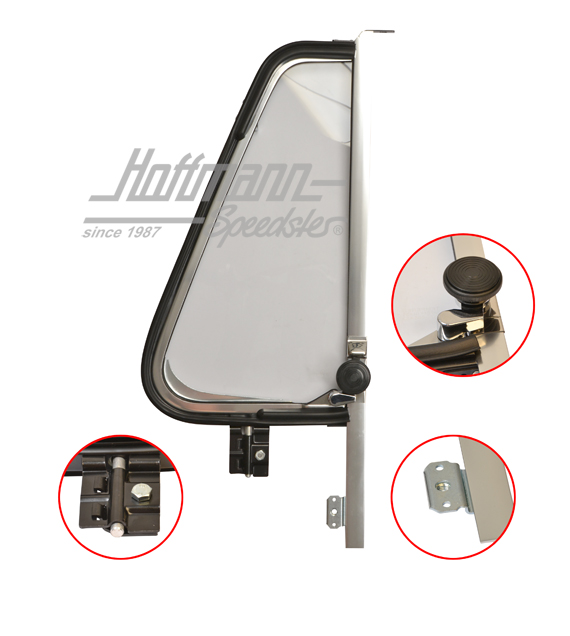 Ventanilla giratoria, compl. Furgoneta T2, cromada, dcha. | 211 837 602 | 097-1024-02